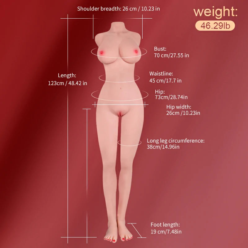 Nicole - 46.29 lbs Full Size Female Sex Doll Torso with Lifelike Legs and Feet