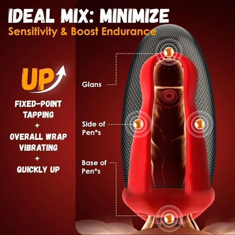 PA17 - Fast Stimulation Flapping & 9 Vibrating Mouth Sex Toy