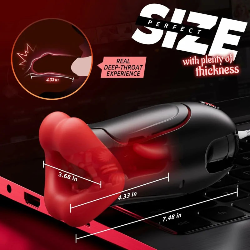 PA18 - 1.3 lbs Oral Simulation Male PenisTrainer with 10 Vibration