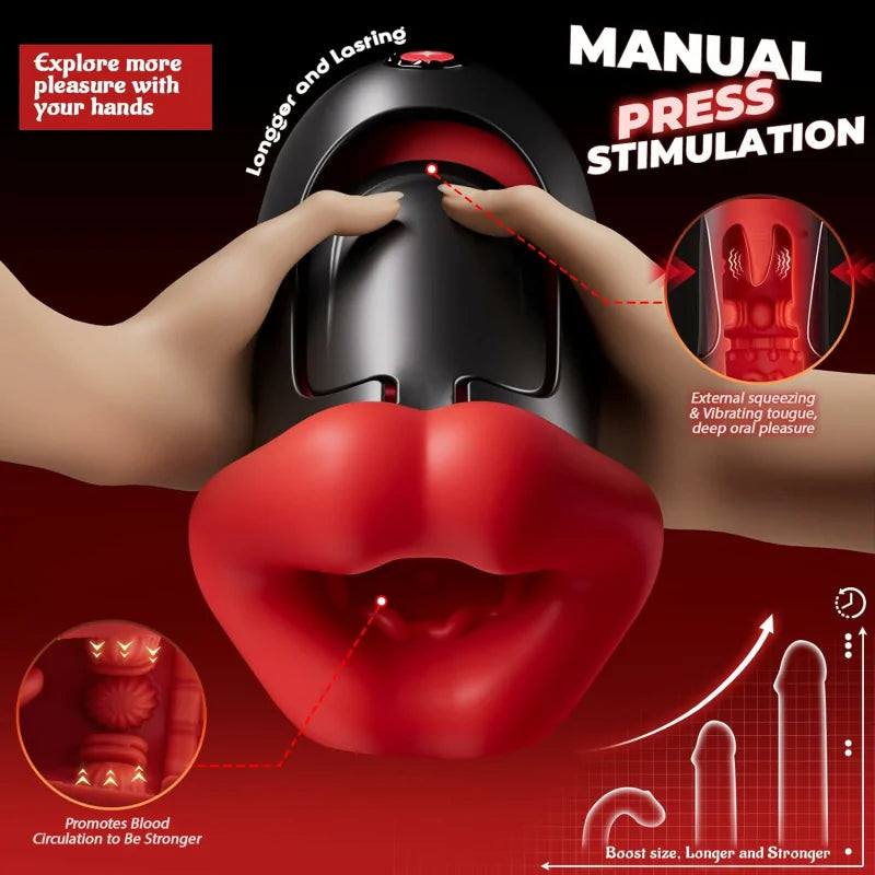 PA18 - 1.3 lbs Oral Simulation Male PenisTrainer with 10 Vibration