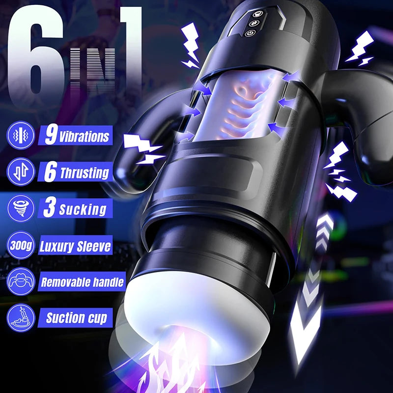 PA19 - Deluxe Thrusting Sucking Blowjob Masturbators with Strong Suction Cup