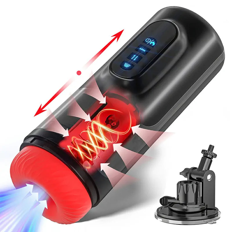 PB6 - Ultra Quiet 6 In 1 Automatic Male Stimulator with Wall-Mounted Suction Base