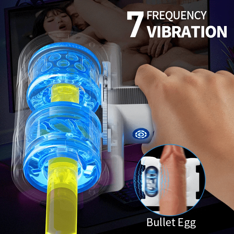 PR17 -  Handheld Male Masturbator with 5 Telescopic Rotation 7 Vibrating