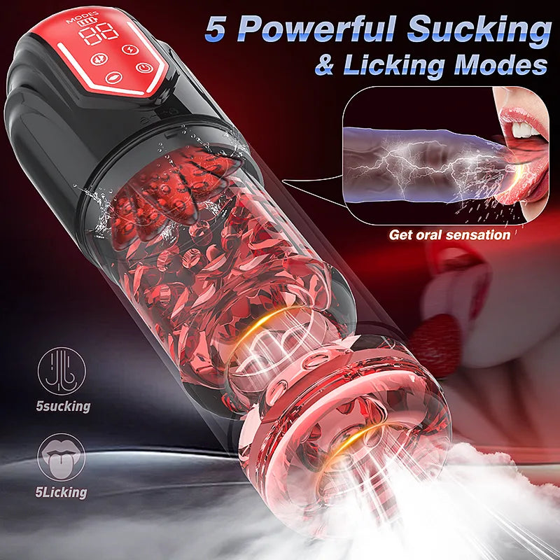 PR20 - Rotating Blow job Machine with 5 Powerful Sucking & Licking Modes