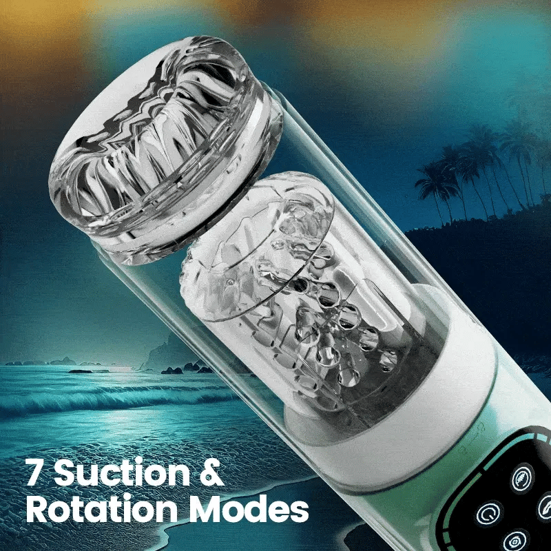 PR4 - Best Transparent Sleeve Waterproof Oral Sex Cup with 7 Thrusting Rotating