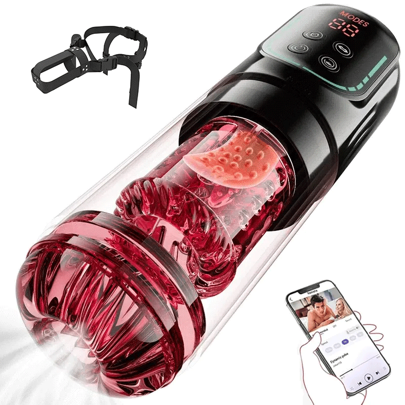 PR4Red - APP Waterproof Automatic Shower Blowjob Dick Jerking Machine