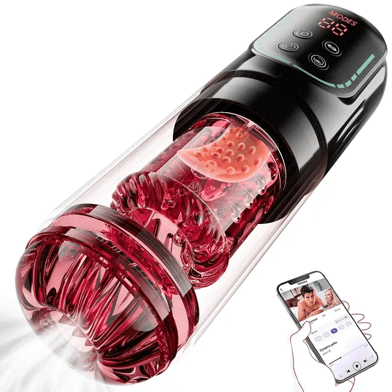 PR4Red - APP Waterproof Automatic Shower Blowjob Dick Jerking Machine