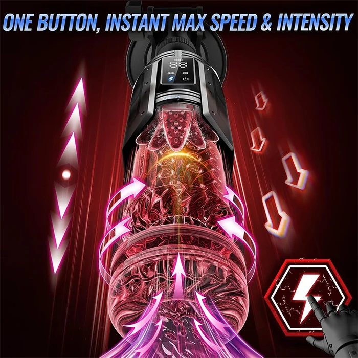 PT20Pro - App-Control Hands Free Blowjob Masturbator with Strong Thrusting Rotating Sucking Licking
