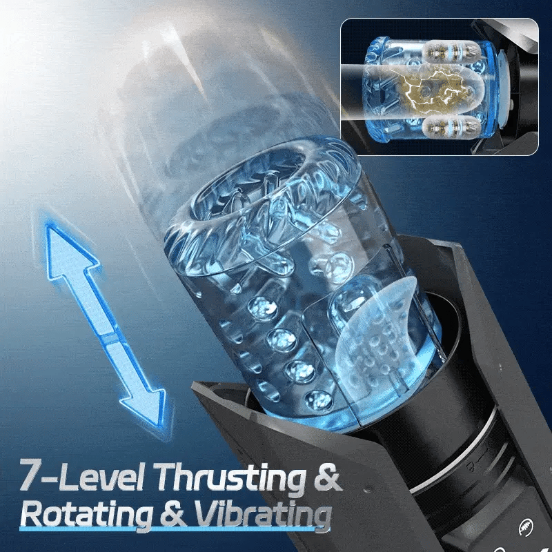 PT20 - Waterproof Men Masterbator with 7 Modes Sucking, Vibrating, Thrusting & Rotating Pleasure