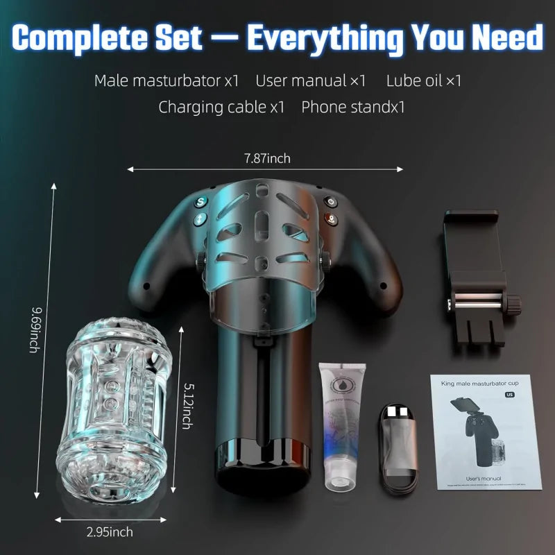 PT23 - Hands-Free Thrusting Male Masturbator with Phone Mount