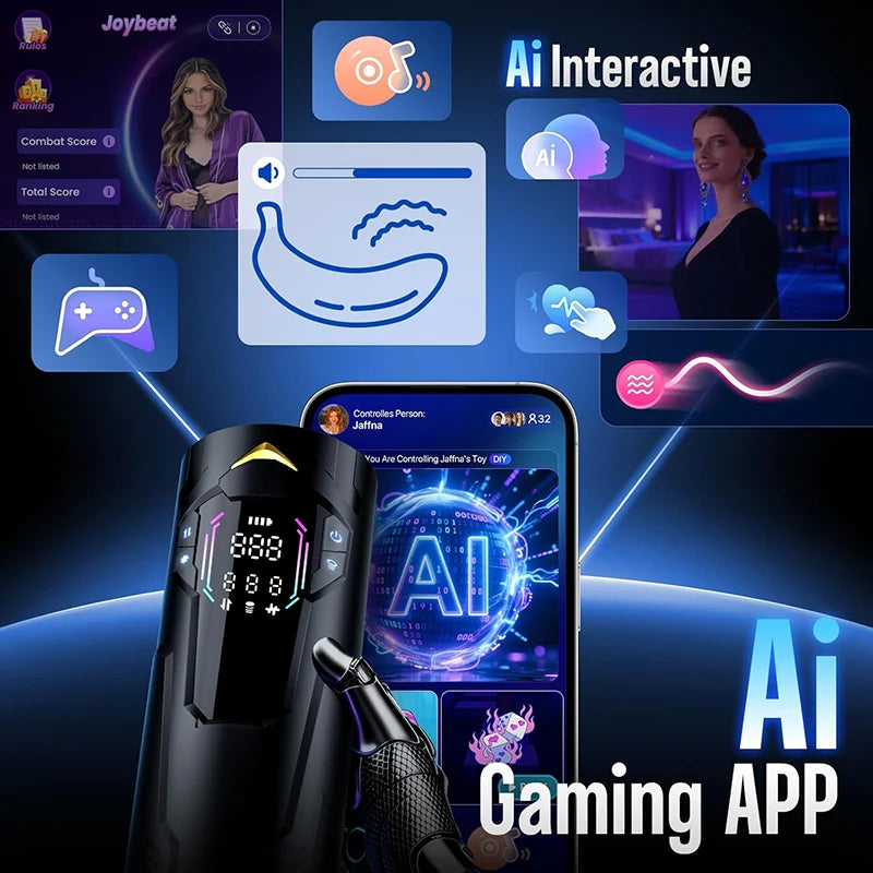 PT4 - Hands Free App Automatic Thrusting Stroker with 7 Sucking & Vibration Modes