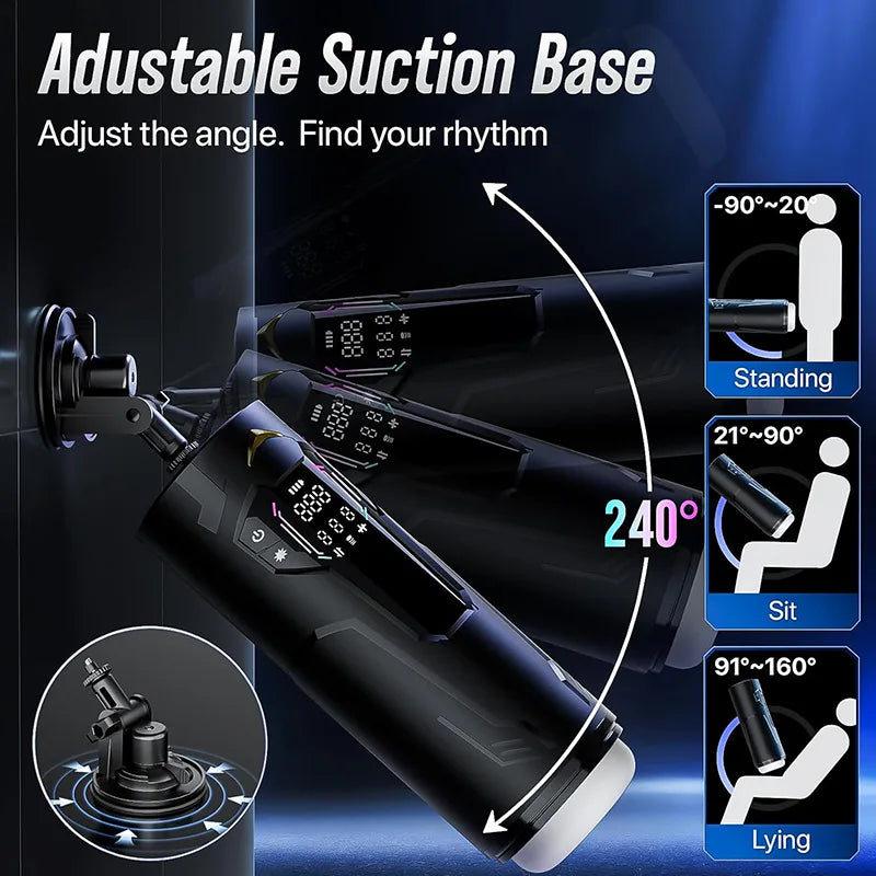 PT4 - Hands Free App Automatic Thrusting Stroker with 7 Sucking & Vibration Modes