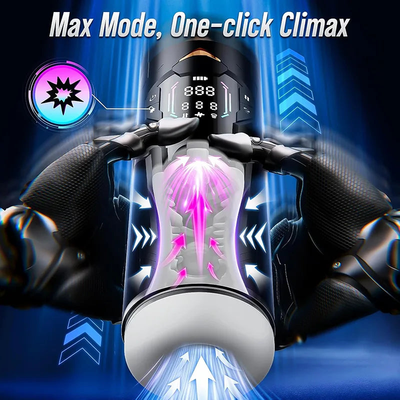 PT4 - Hands Free App Automatic Thrusting Stroker with 7 Sucking & Vibration Modes