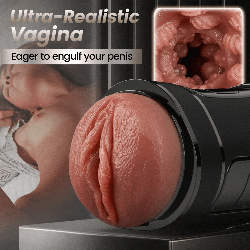 PV8 - Ultra-Realistic Vagina Masturbator with 10 Vibrations & 5 Sucking