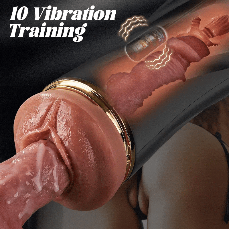 PV9 - 360° Textured Massage Vagina Male Masturbator with 10 Vibration