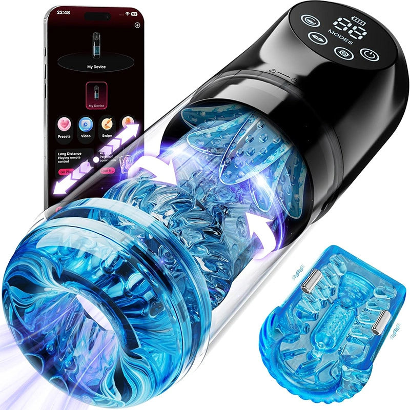 PR21 - AI Sync Smart LCD Display Waterproof Male Masturbator with App Control