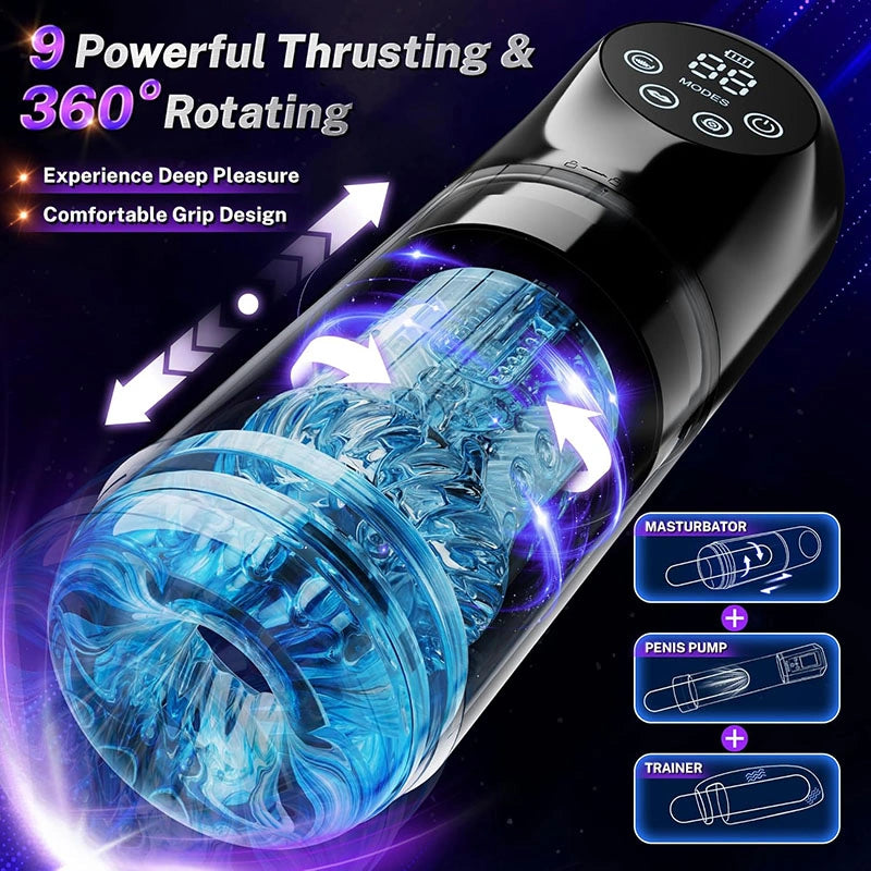 PR21 - AI Sync Smart LCD Display Waterproof Male Masturbator with App Control
