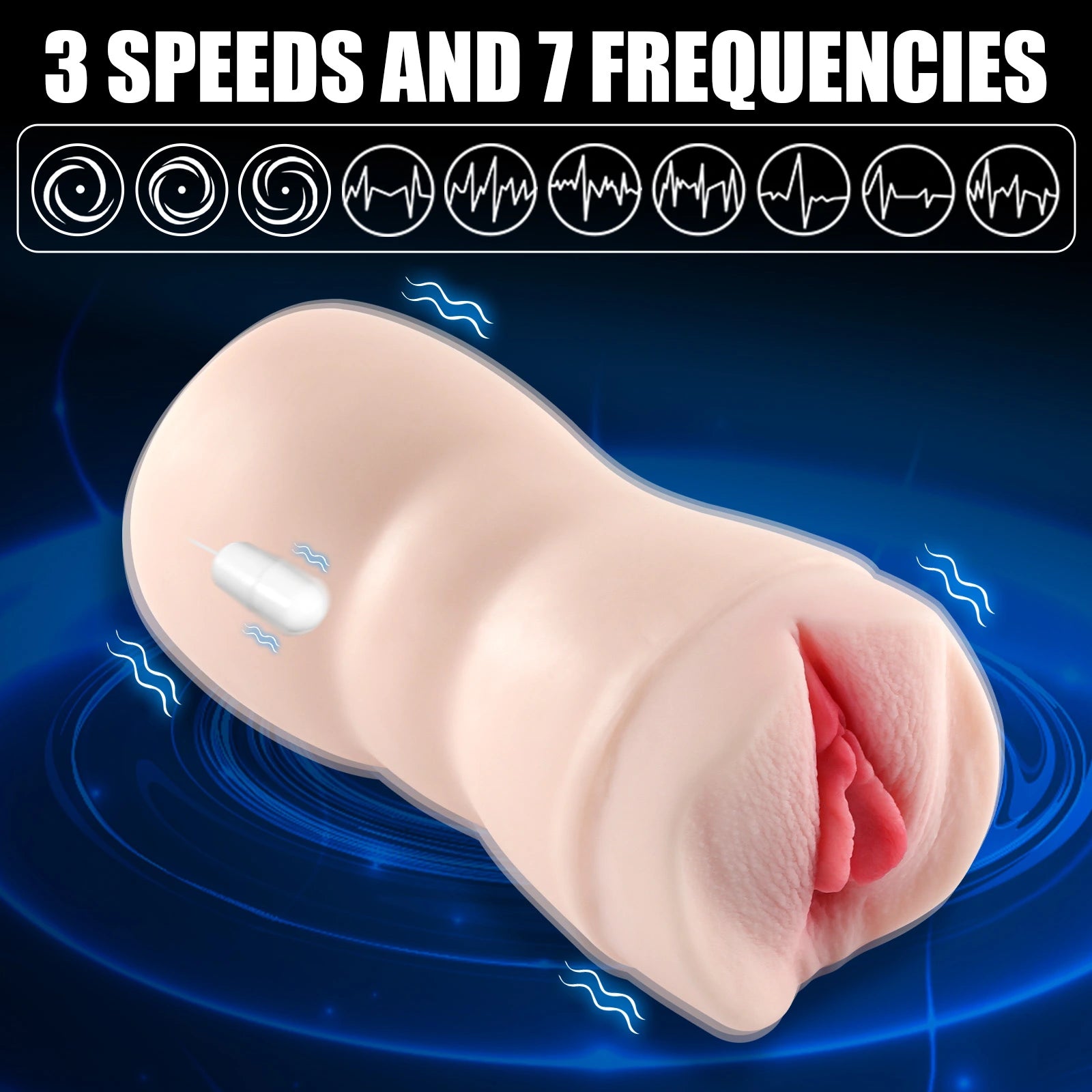 Orla - 1.5 lbs Realistic Fleshlight Sex Toy with 3 Speeds 7 Frequencies Vibration