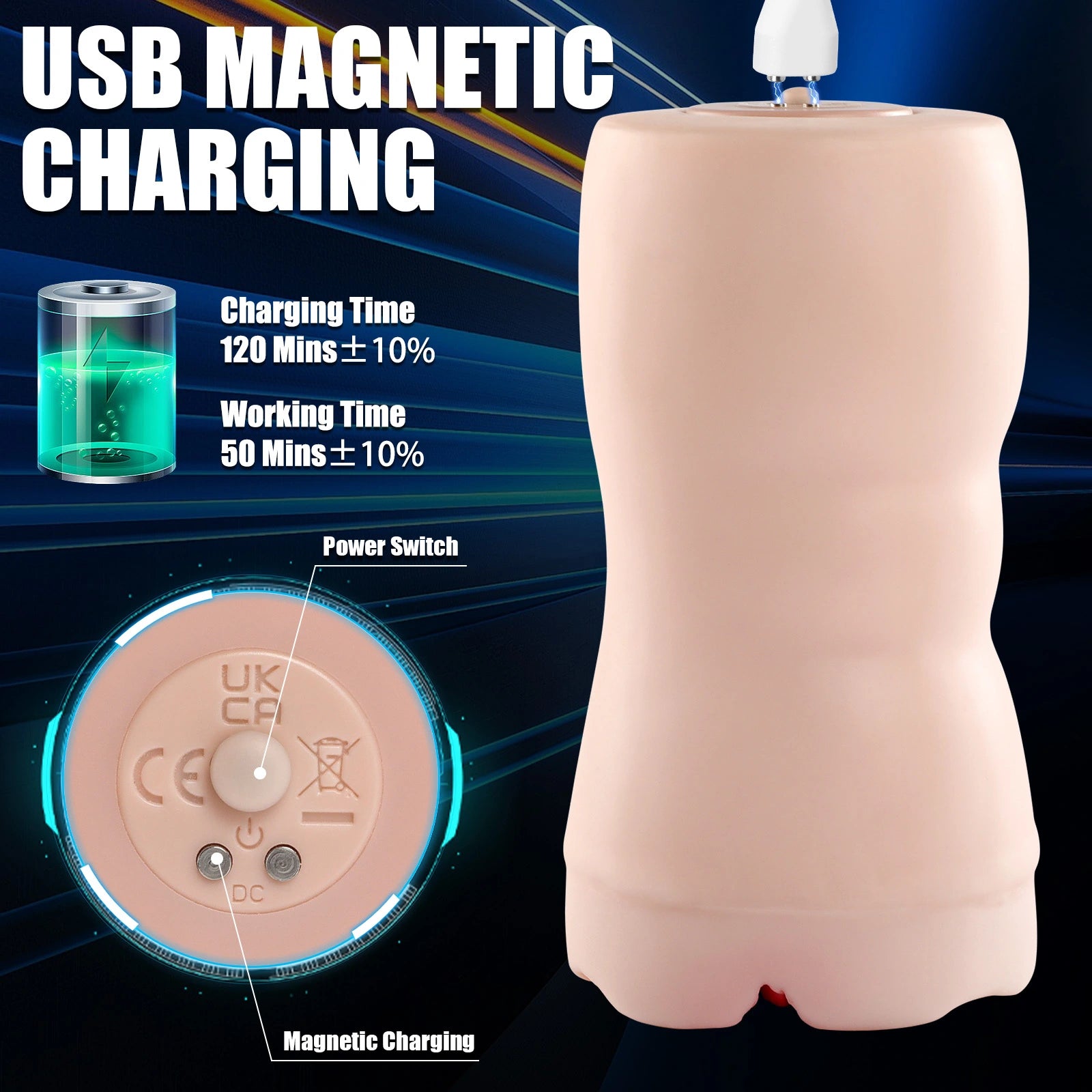 Orla - 1.5 lbs Realistic Fleshlight Sex Toy with 3 Speeds 7 Frequencies Vibration