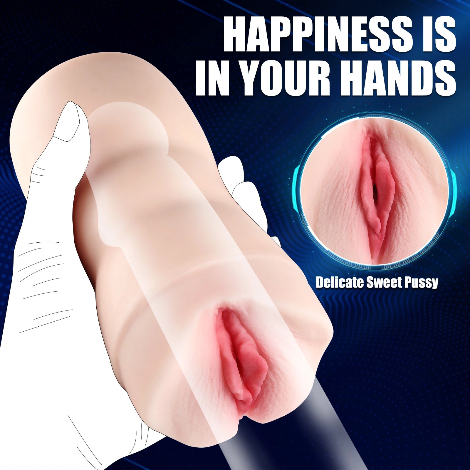 Orla - 1.5 lbs Realistic Fleshlight Sex Toy with 3 Speeds 7 Frequencies Vibration