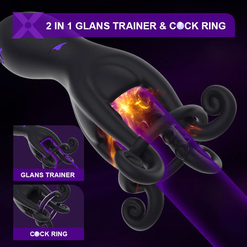 PG11 – 10 Vibration Modes Octopus Tentacle Glans Trainer Masturbator with Full-Wrap Stimulation