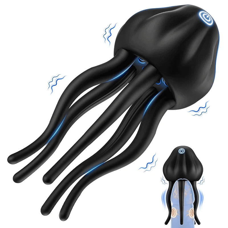 PG12 – Jellyfish-Style Glans Vibrator with 10 Vibration Modes & 360° Tentacle Stimulation