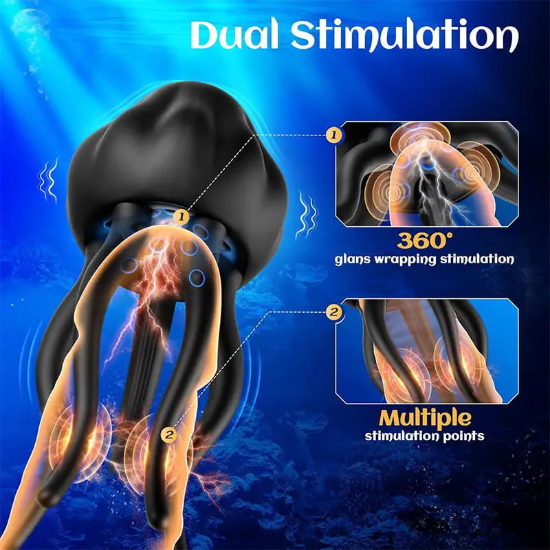 PG12 – Jellyfish-Style Glans Vibrator with 10 Vibration Modes & 360° Tentacle Stimulation