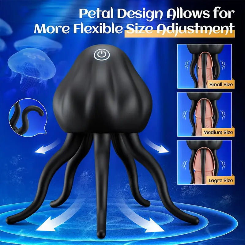 PG12 – Jellyfish-Style Glans Vibrator with 10 Vibration Modes & 360° Tentacle Stimulation