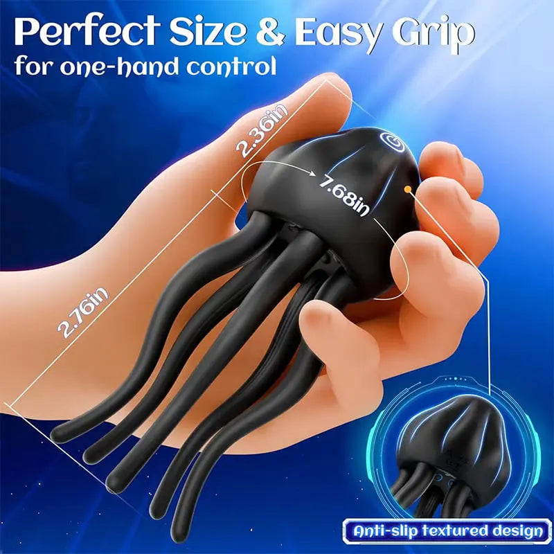 PG12 – Jellyfish-Style Glans Vibrator with 10 Vibration Modes & 360° Tentacle Stimulation