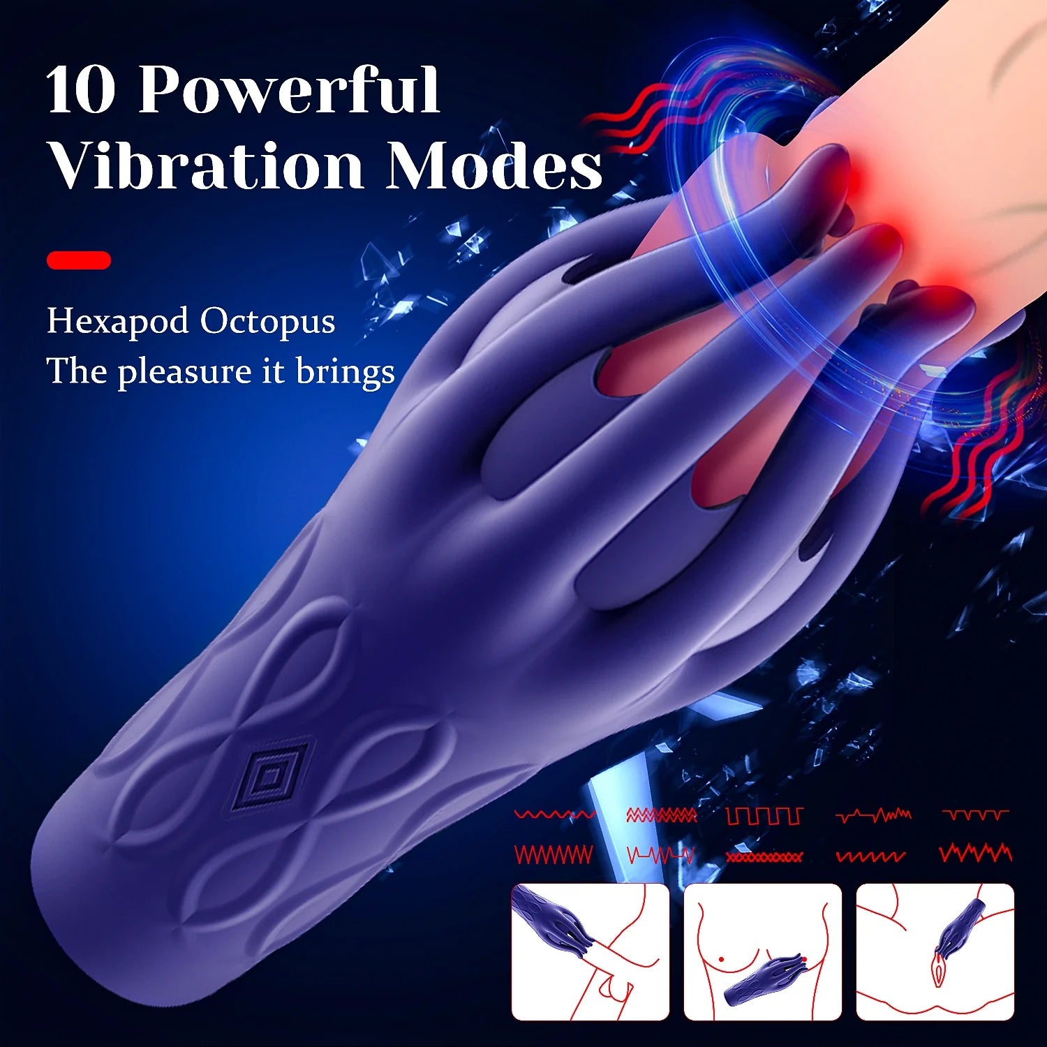 PG15 – Glans Trainer Masturbator with 10 Vibration Modes & Full-Wrap Tentacle Stimulation