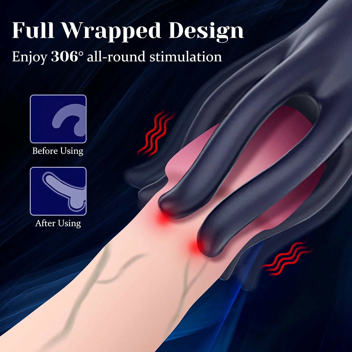 PG17 –  Full-Wrap Tentacle Glans Trainer Masturbator with 10 Vibration Modes