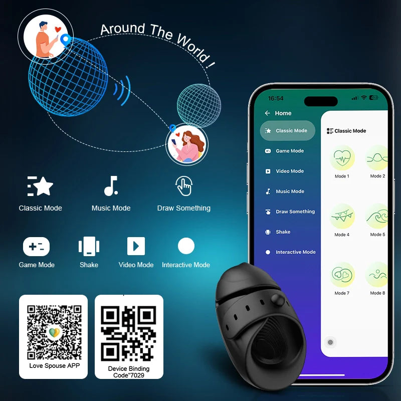 PG1 – App-Controlled Glans Trainer with Adjustable Strap, 9 Vibration Modes & Hands-Free