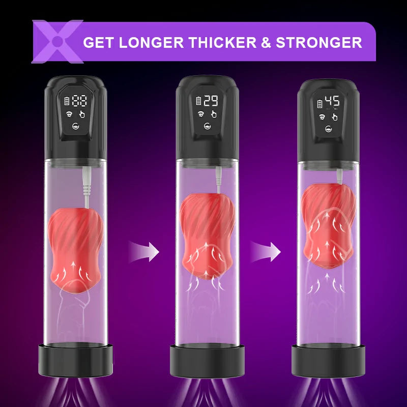 XP4 – Vibrating Water Penis Pump with 5 Suction Levels, LED Display & Dual Stimulation