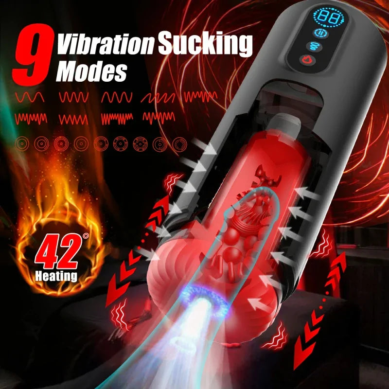 XS6Pro - 1.94 lbs Heated Male Stroker with 9 Frequency Telescopic Vibration Sucking
