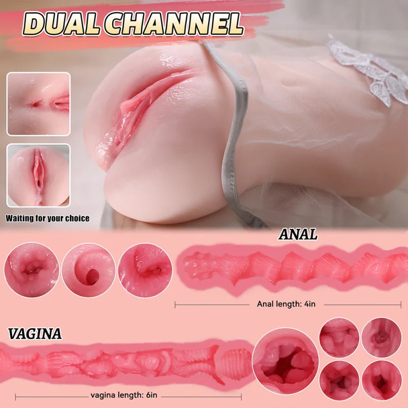 Zara - 2.6 lbs Ultra Soft Dual Channel Small Torso Pussy