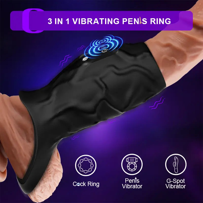 PH11 – Vibrating Cock Ring Sleeve with 10 Modes, Adjustable Fit & Enhanced Stimulation