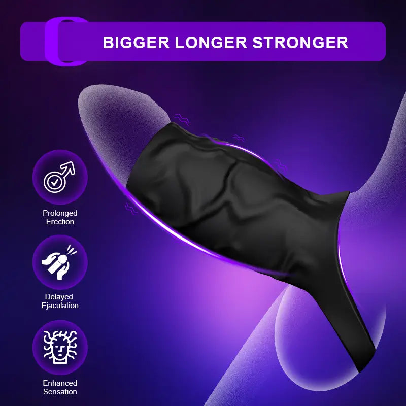 PH11 – Vibrating Cock Ring Sleeve with 10 Modes, Adjustable Fit & Enhanced Stimulation