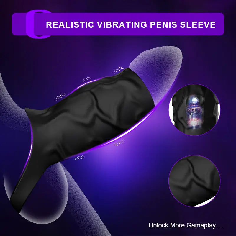 PH11 – Vibrating Cock Ring Sleeve with 10 Modes, Adjustable Fit & Enhanced Stimulation