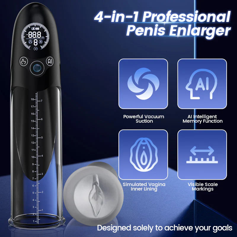 XP50S – AI Hydro Penis Pump with Digital Display, Dual Suction Modes & Smart Pressure Control