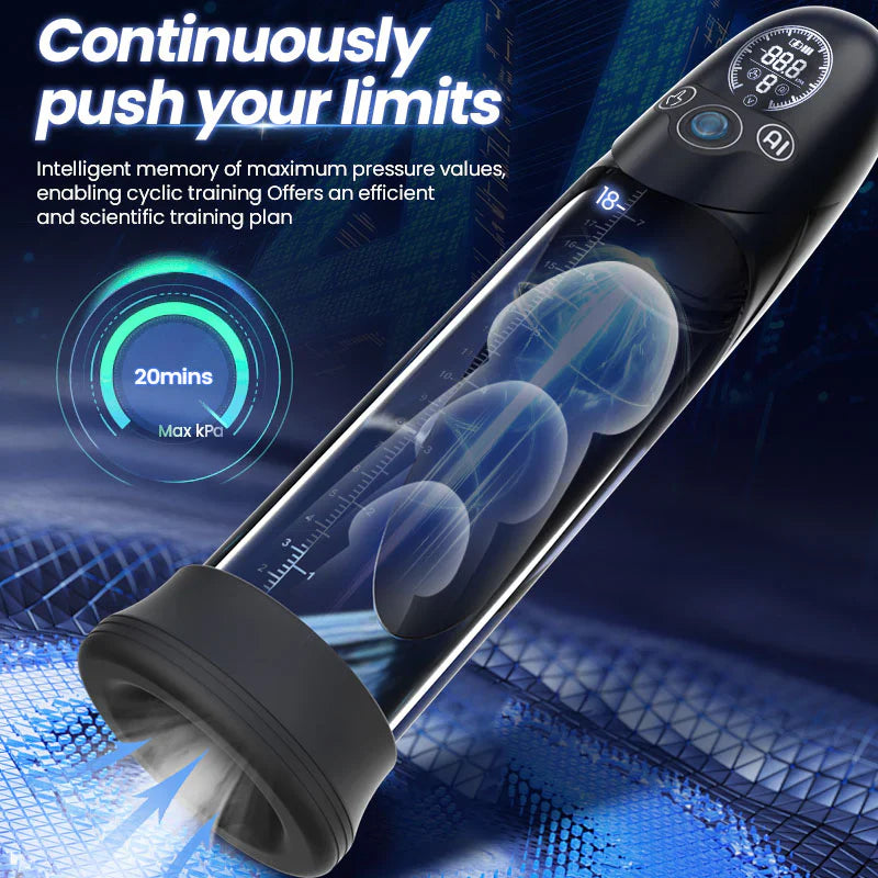 XP50S – AI Hydro Penis Pump with Digital Display, Dual Suction Modes & Smart Pressure Control