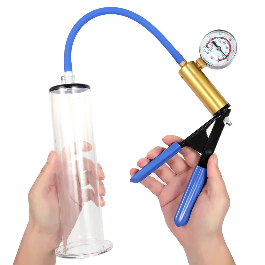 XP05S – Elite Brass Scissor-Grip Manual Penis Pump with Precision Gauge & Quick-Disconnect