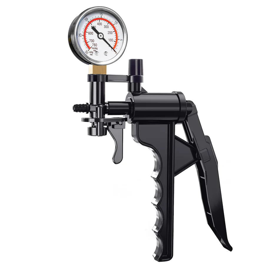 XP13S – Pistol-Grip Manual Penis Pump with Pressure Gauge & Quick-Release Valve