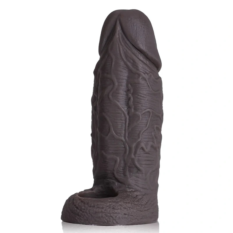 PBS37 – 6.3" x 2.2" Thick Black Silicone Cock Sleeve