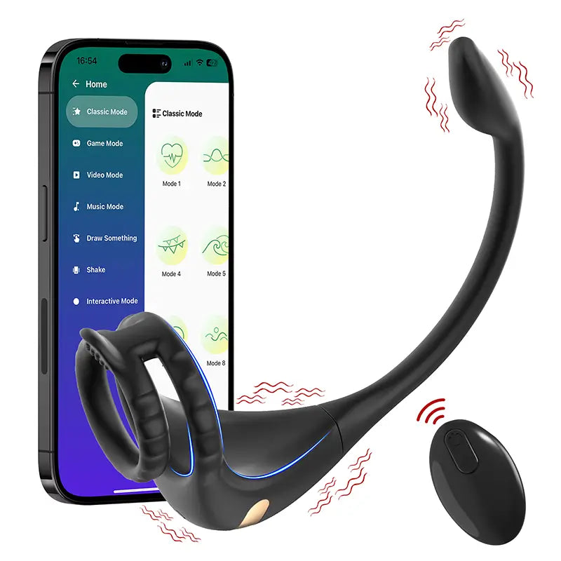 PM2 – App & Remote Control Prostate Massager with Penis Ring & Dual Motor Stimulation