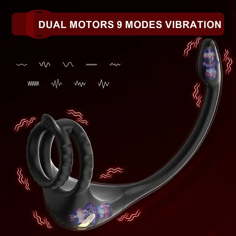 PM2 – App & Remote Control Prostate Massager with Penis Ring & Dual Motor Stimulation
