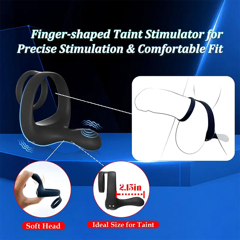 PR6: Dual Motors Penis Testicle Taint Remote Control Cock Ring