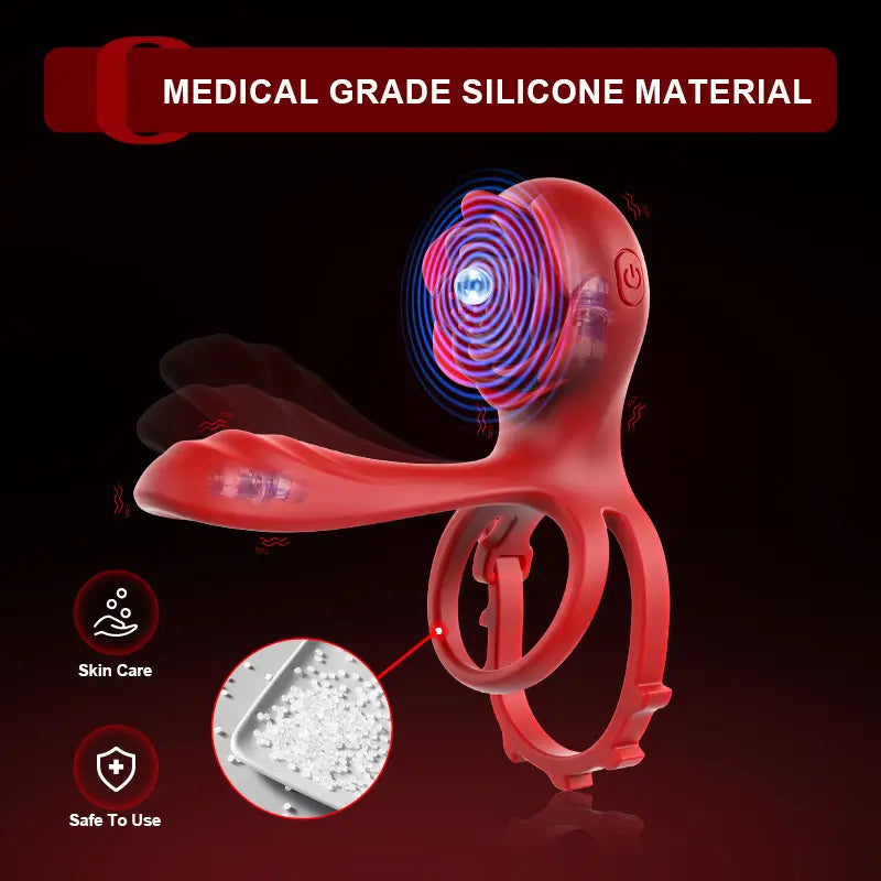 PH8 – Rose Vibrating Cock Ring with Dual Motors & Remote Control for Couples