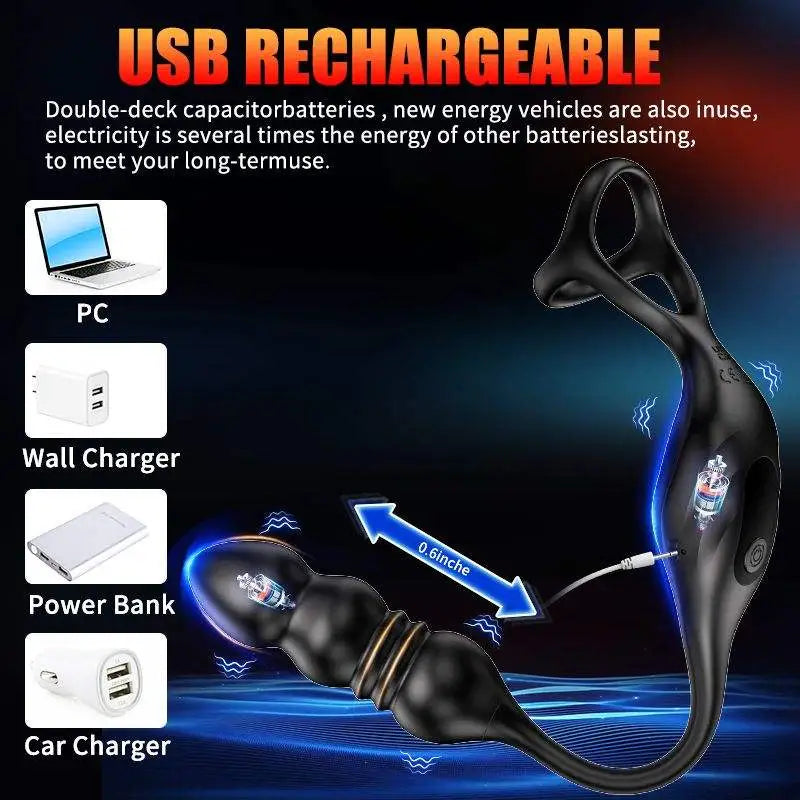 PM6 – Wearable Prostate Massager with Thrusting Motion, Dual Motors & 9 Vibration Modes