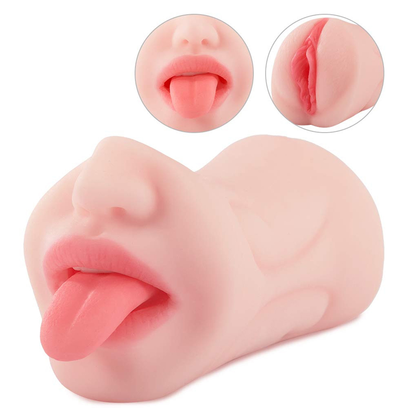 Blowjob Toy 2 In 1 Realistic Internal Channel Pocket Pussy Sex Toy 2