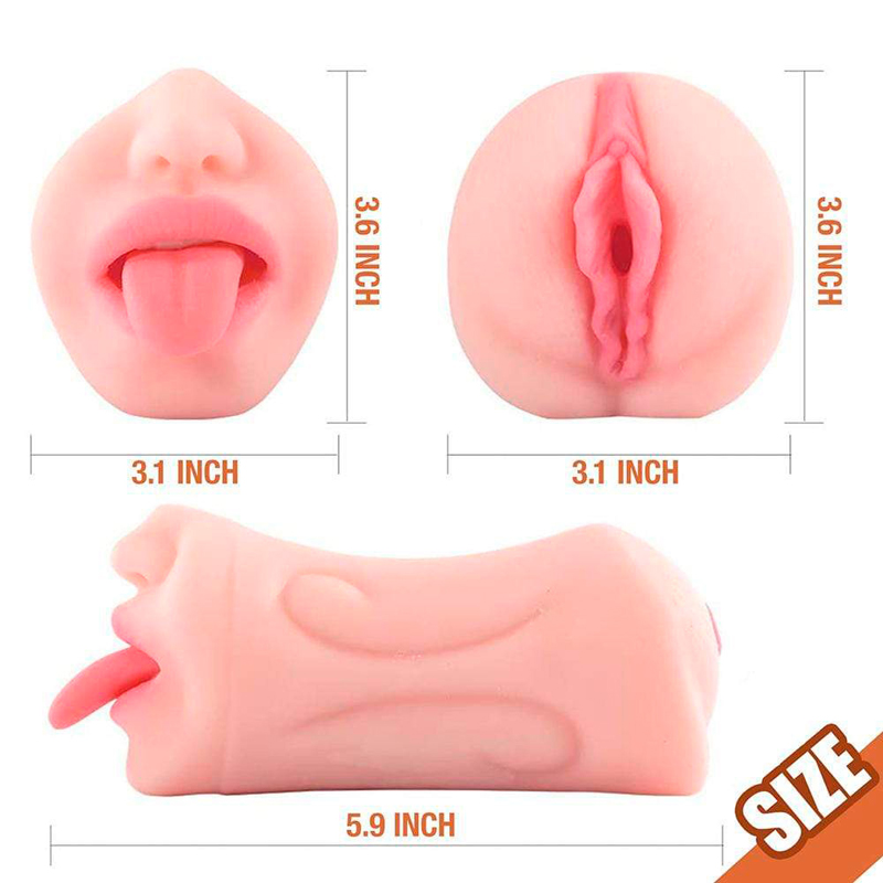 Blowjob Toy 2 In 1 Realistic Internal Channel Pocket Pussy Sex Toy 12